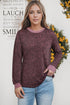Animal Spotted Print Round Neck Long Sleeve Top